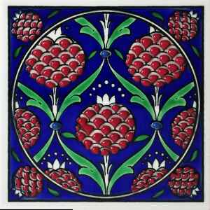 10x10 cm Çini Pano - KÇ062 Kobalt